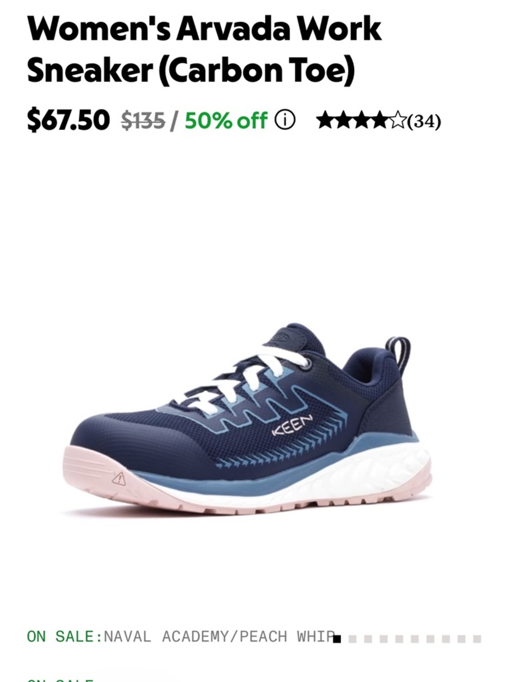 KEEN Women's Arvada Work Sneaker (Carbon Toe)